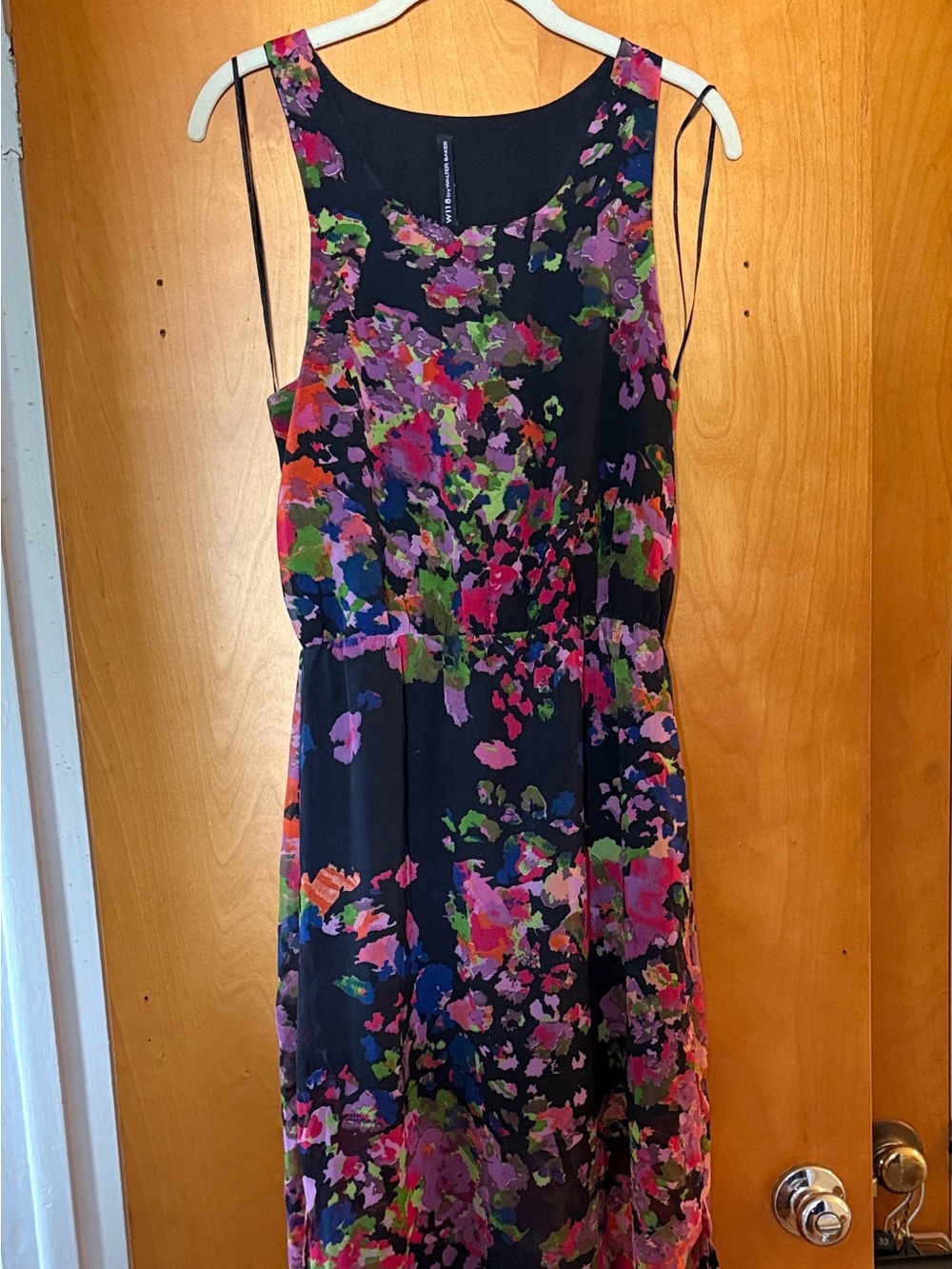 Walter Baker Black Maxi Dress with Multicolor Floral Print